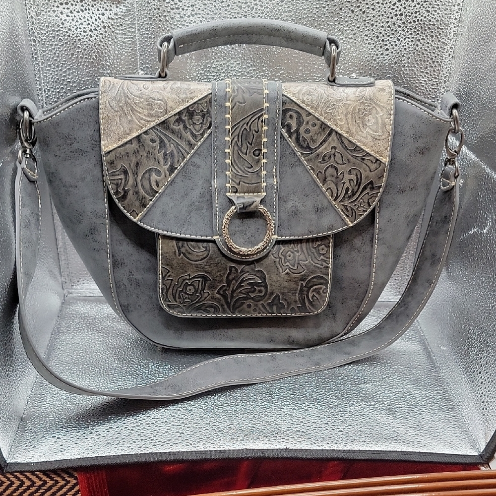 Montana West Elegant Gray Patterned Women's Bag. Like New.